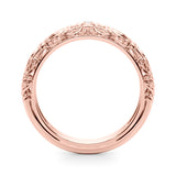 Vintage Inspired Floral Half Eternity Ring in Gold & Platinum