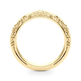 Vintage Inspired Floral Half Eternity Ring in Gold & Platinum