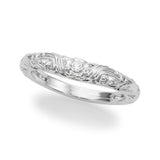 Vintage Inspired Floral Half Eternity Ring in Gold & Platinum