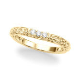 Accented Vintage-Inspired Half Eternity Ring in Gold & Platinum