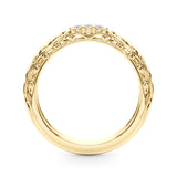 Accented Vintage-Inspired Half Eternity Ring in Gold & Platinum