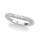 Accented Vintage-Inspired Half Eternity Ring in Gold & Platinum