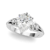Devoted Center Oval Diamond Engagement Ring — 9K/18K Gold & Platinum