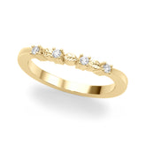 Accented Leaf Half Eternity Ring in Gold & Platinum