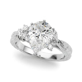 Adored Sidestone Round Diamond Engagement Ring — 9K/18K Gold & Platinum