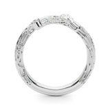 Accented Nature-Inspired Half Eternity Ring in Gold & Platinum