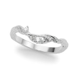 Accented Floral Half Eternity Ring in Gold & Platinum