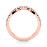 Refined Half Round Diamond Gold Look Half Eternity Ring in Gold & Platinum