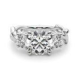0.50-2.00ct Lab-Grown Round Cut Diamond Three Stone Engagement Ring Platinum