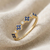 4 Clover Lab Sapphire Ring 0.25ct in 18K Gold | FineDiam