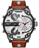 Diesel Men S Mr. Daddy Black Leather Japanese Quartz Fashion Watch