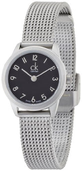 Calvin Klein Women's Minimal Watch – Black Dial, 24 mm Stainless Steel Case