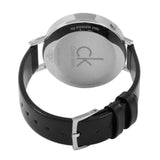 Calvin Klein Equal Black Leather Watch K3E231C1 Stainless Steel