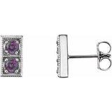 Alexandrite Round Two-Stone Stud Earrings in Gold and Platinum