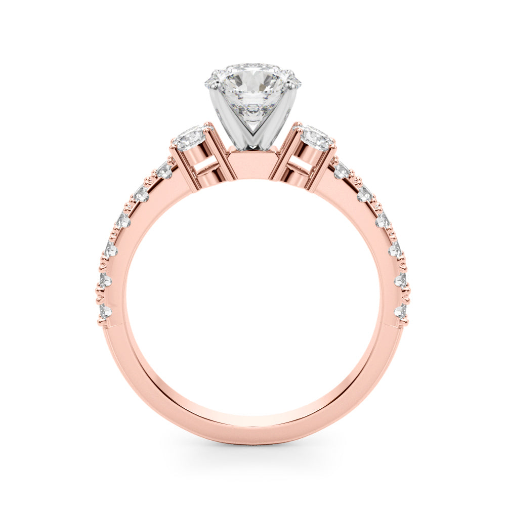 Rose gold and silver diamond ring