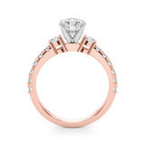 Rose gold and silver diamond ring