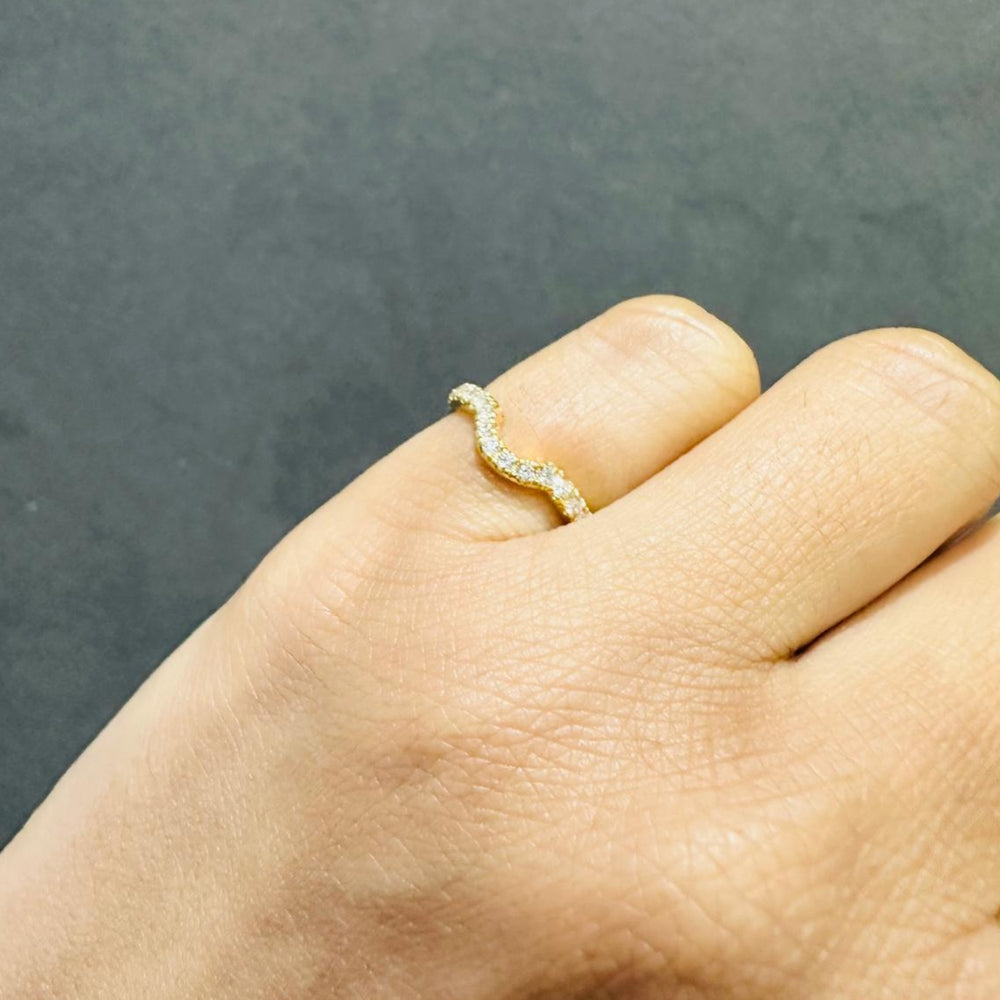 curved lab diamond wedding band