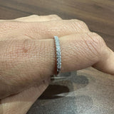 9K White Gold Round Cut Lab Grown Diamond Half Eternity Ring for Women