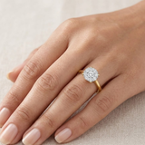 Radiant 0.25ct Cluster Solitaire Ring in 18K Gold Vermeil