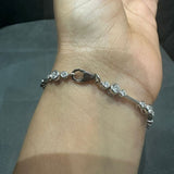 3.00 Carat Round Cut Bezel Set Natural Diamond Bracelet in 9K White Gold | UK Hallmarked