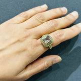 Bague de fiançailles avec halo de diamants ronds de laboratoire - argent 925 - DE/VS