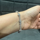 5.25 Carat Round Natural Diamond Cluster Tennis Bracelet in 9K White Gold