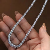 10.50 Carat Lab Grown Round Diamond Graduated Tennis Necklace in White Gold