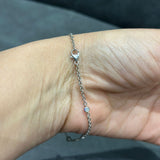 Bracelet en argent sterling 925 serti clos de diamants de laboratoire ronds