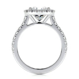 Cushion Cut Lab Grown Diamond Halo Engagement Ring with Pavé Side Stones – IGI Certified