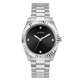 Montre homme Guess Connoisseur 42 mm, cadran noir et bracelet en acier inoxydable