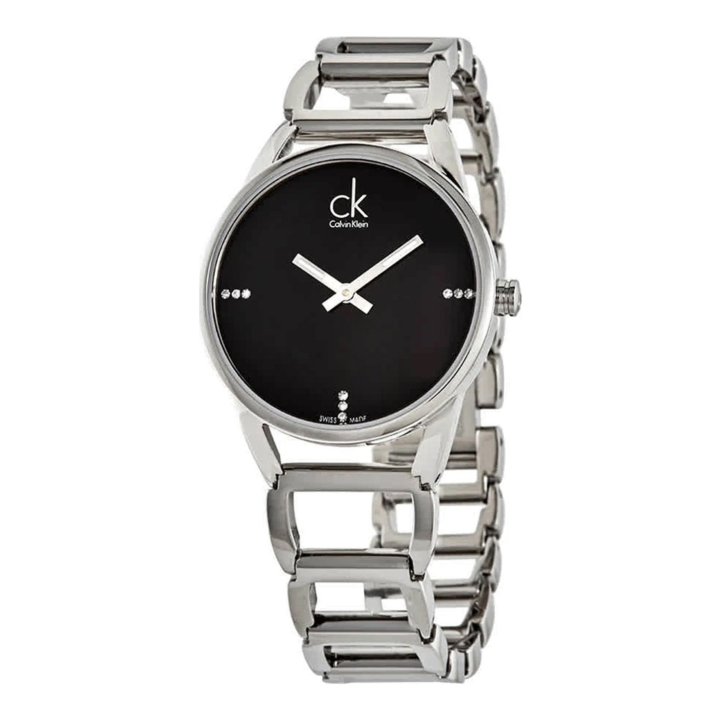 CK Calvin Klein K3g2312s Statel Black Dial Silver Tone Women's Watch One Size