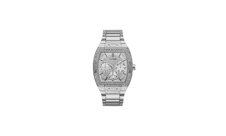 Guess Men's Crystal Accented Stainless Steel Watch - Grey, 43mm