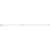 Pearl Imitation White Seed Pearl Youth Birthstone Bracelet In Gold & Platinum