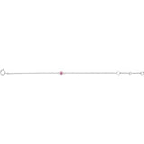 Round Imitation Pink Tourmaline Youth Birthstone Bracelet In Gold & Platinum