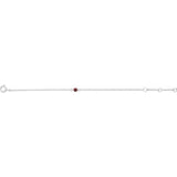 Round Imitation Mozambique Garnet Youth Birthstone Bracelet In Gold & Platinum