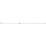 Round Imitation Aquamarine Youth Birthstone Bracelet In Gold & Platinum