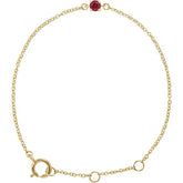 Round Imitation Ruby Youth Birthstone Bracelet In Gold & Platinum