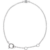 Round Imitation White Sapphire Youth Birthstone Bracelet In Gold & Platinum