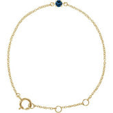 Round Imitation Blue Sapphire Youth Birthstone Bracelet In Gold & Platinum