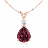 Ruby & Diamond Rose Gold Pendant Necklace