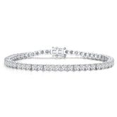 Natural Round Cut Diamond Tennis Bracelet in 9K White Gold with Box Clasp | Prong Setting