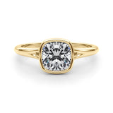 IGI-Labor-gezüchteter Kissen-Diamant-Solitär-Verlobungsring in Zargenfassung, Farbe D, Reinheit VVS