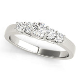0.50-1.00ct Lab-Grown Round Diamond 5-Stone Scalloped Prong Diamond Ring, DE Color VVS Clarity