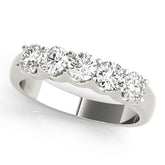 1.00ct Lab-Grown Round Diamond 5-Stone Shared U Prong Set Diamond Ring, DE Color VVS Clarity