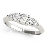 0.50 Carat Lab-Grown Round Diamond Shared Prong Set 5-Stone Diamond Ring, DE Color VVS Clarity