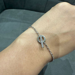 Round Natural Diamond Toggle Bracelet in Platinum for Women | Luxury Jewelry