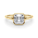 Bague de fiançailles solitaire sertie d'un diamant de laboratoire taille Asscher, couleur D, pureté VVS