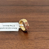 3 row pave set diamond band