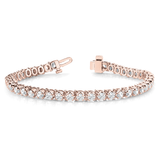 Natural Diamond Tennis Bracelet in Gold & Platinum - 5.00Ct Round Diamonds