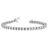 Luxury Tennis Bracelet Round Cut Diamond in 18K Solid Gold or Platinum